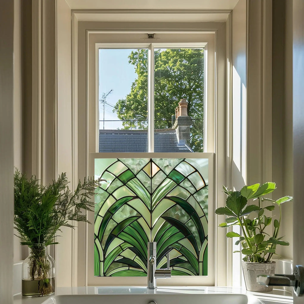 Art Deco Window Film: Armento Privacy Stained Glass Window Film Creative Windows