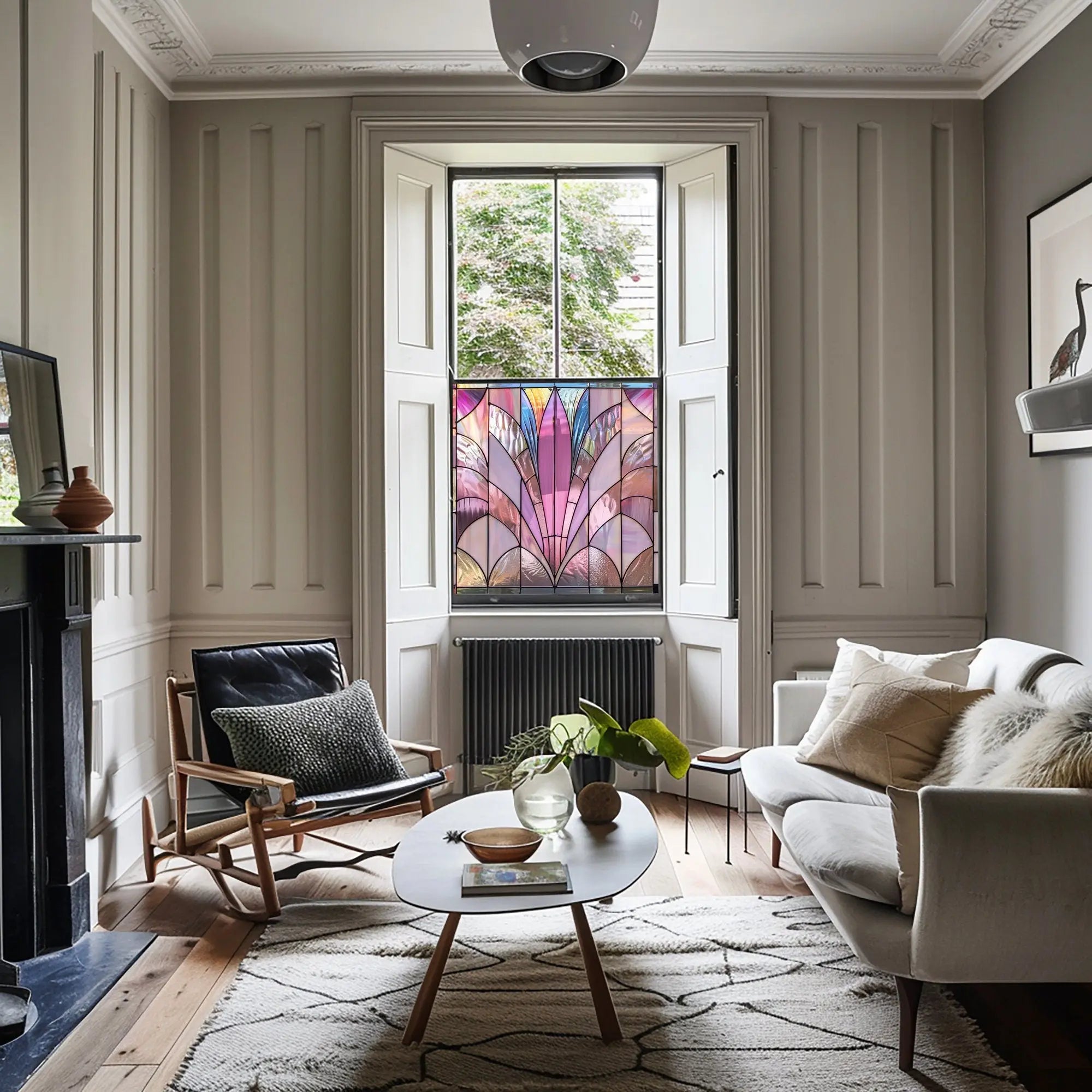 Neviglie Privacy Stained Glass Window Film Creative Windows