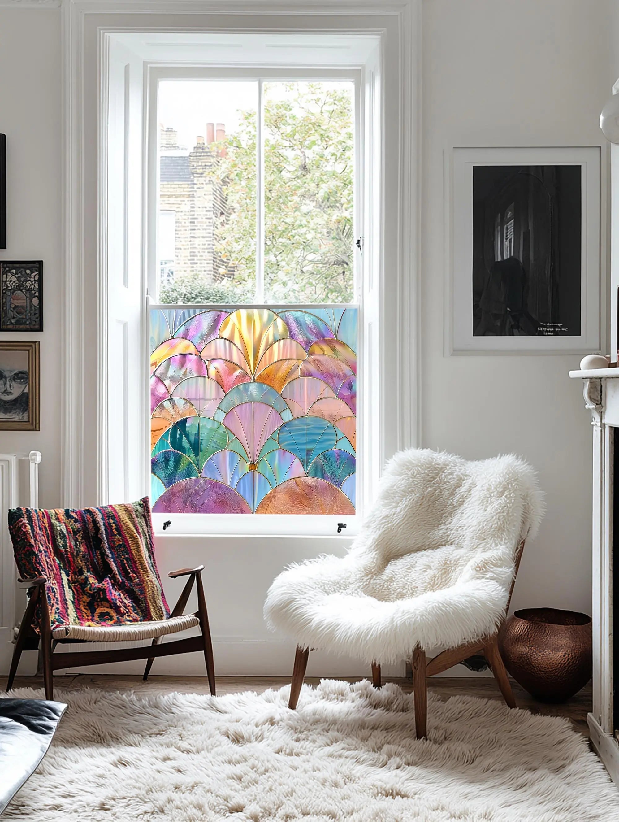 Laglio Privacy Stained Glass Window Film Creative Windows
