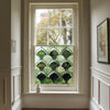 Green Art Deco Window Film, Decorative Window Film, Window, Front Door Window Film, Stained Glass Window Film, Privacy Window Film, Creative Windows