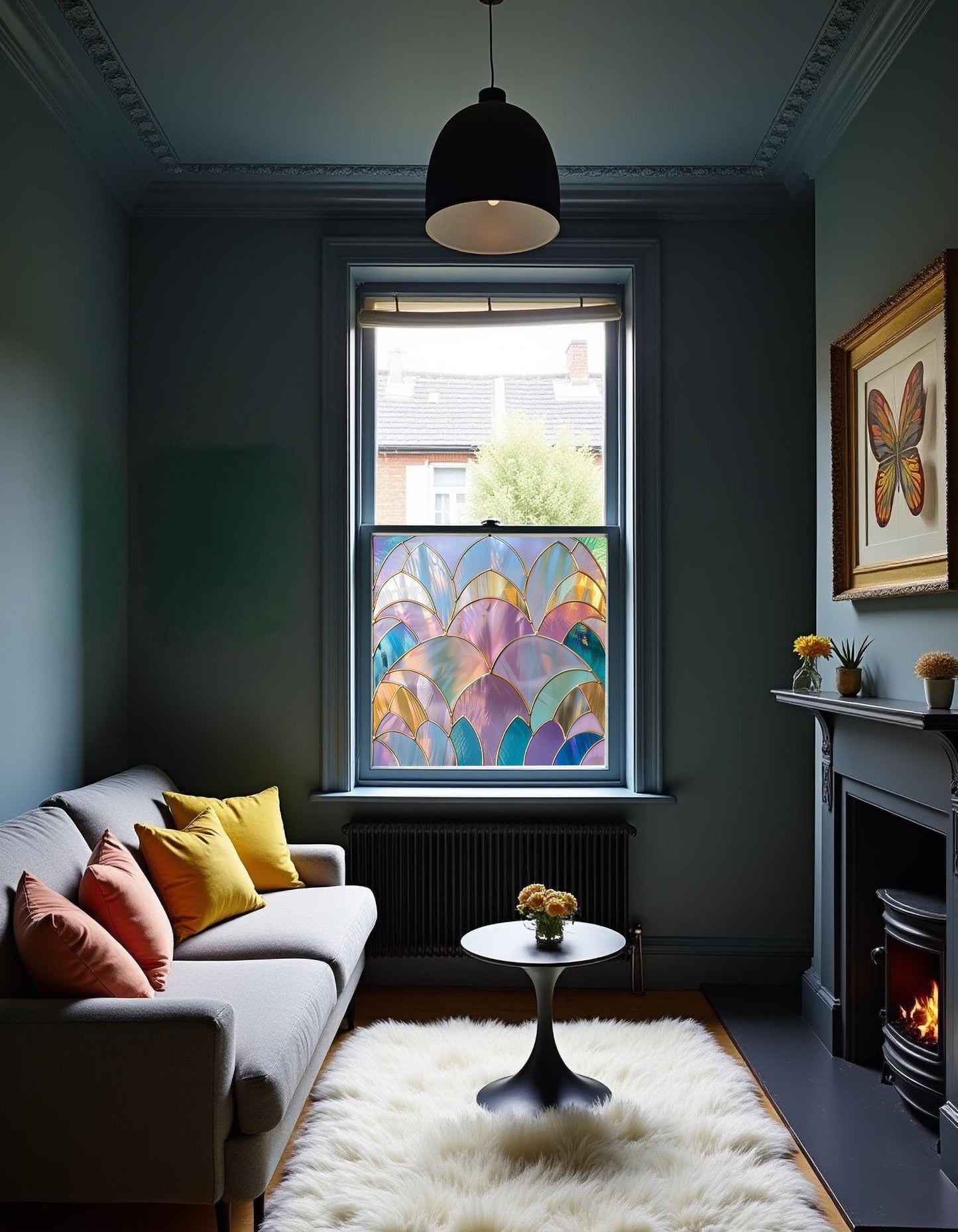 Window Film, Privacy Window Film, Art Deco Window Film, Decorative Window Film, Window, Front Door Window Film, Stained Glass Window Film Creative Windows