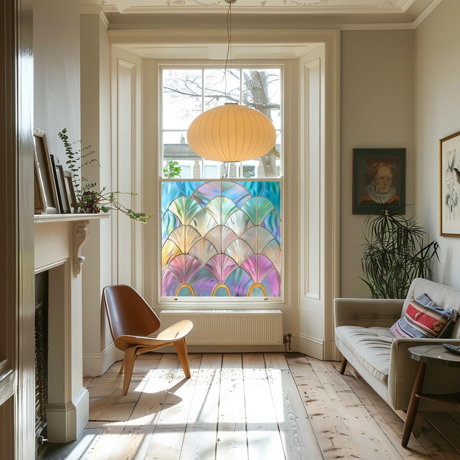 Rainbow Coloured Window Film, Privacy Window Film, Art Deco Window Film, Decorative Window Film, Stained Glass Window Film, Window Film Creative Windows