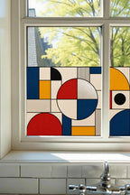 Privacy Window Film, Modern Geometric Stained Glass