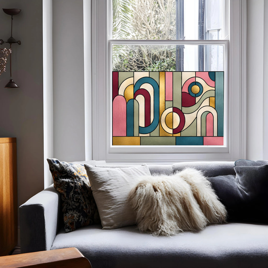 Abstract Stained Glass Window Film