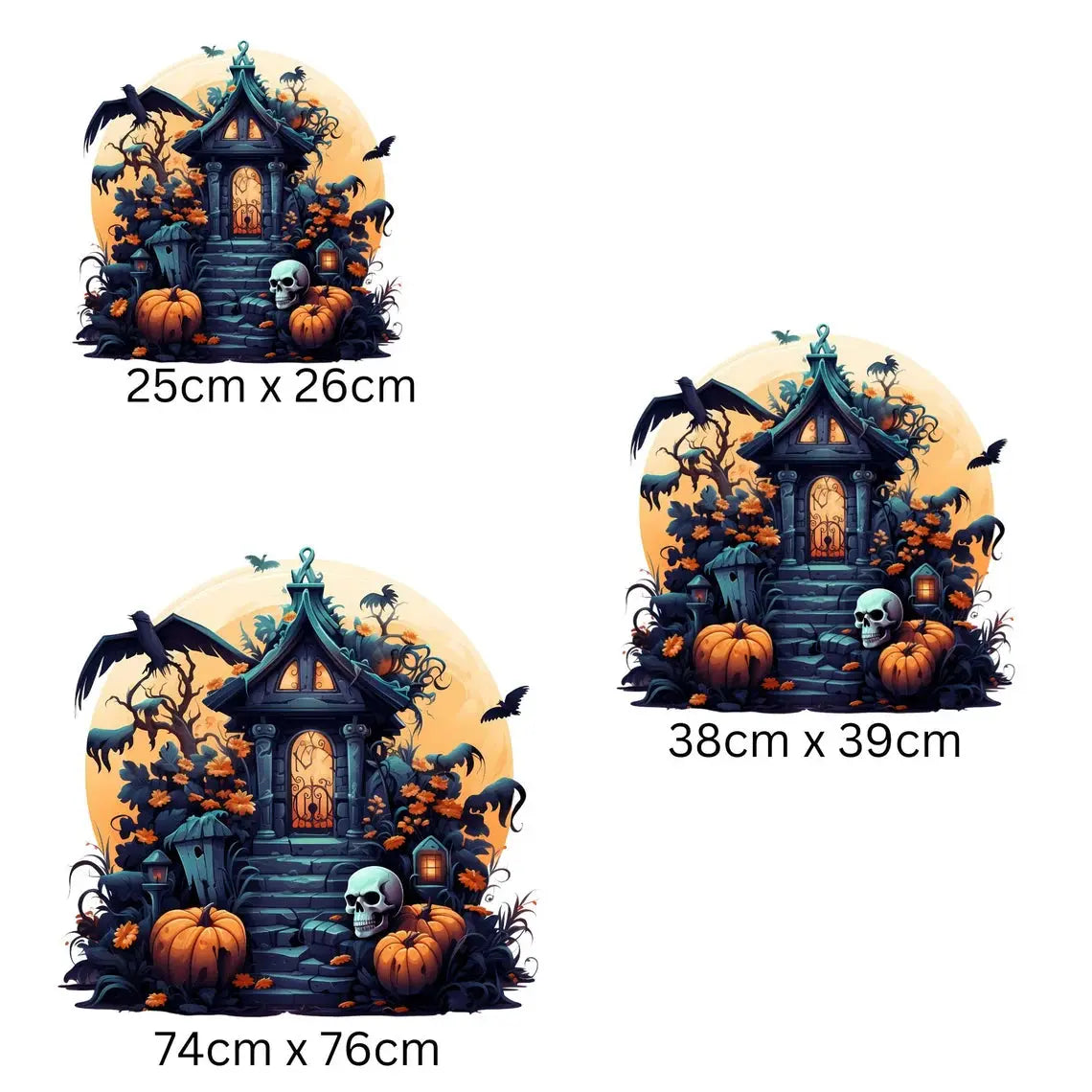Halloween Window Clings: Spooky Ghosts, Bats, Haunted House Creative Windows
