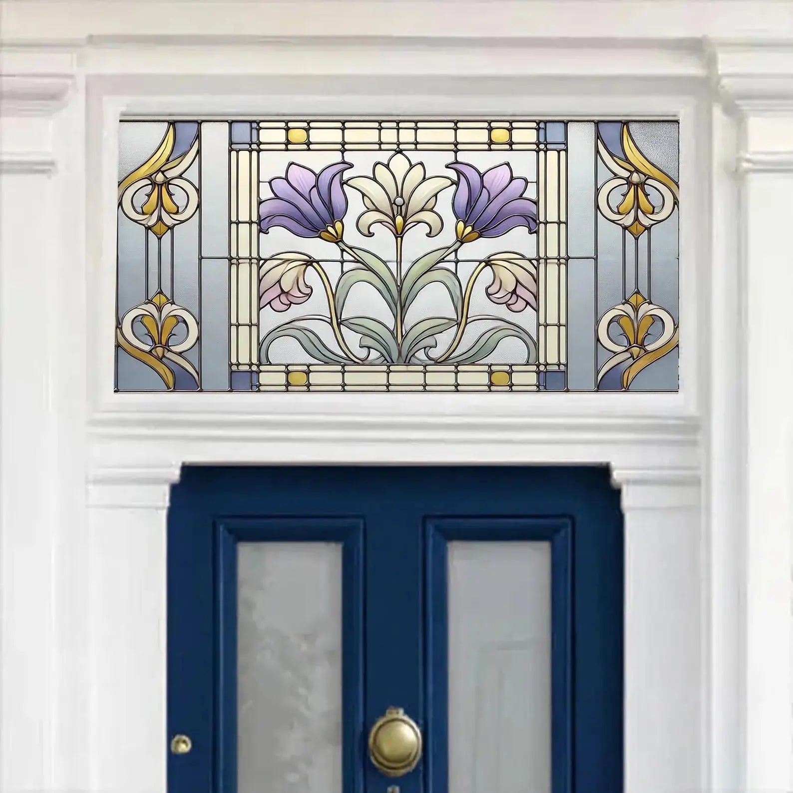 Curtarolo Art Nouveau Stained Glass Transom Film Creative Windows