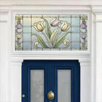 Cursi Floral Stained Glass Transom Window Film Creative Windows
