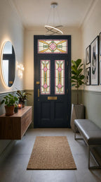 Made to measure stained glass window film for entrance door
