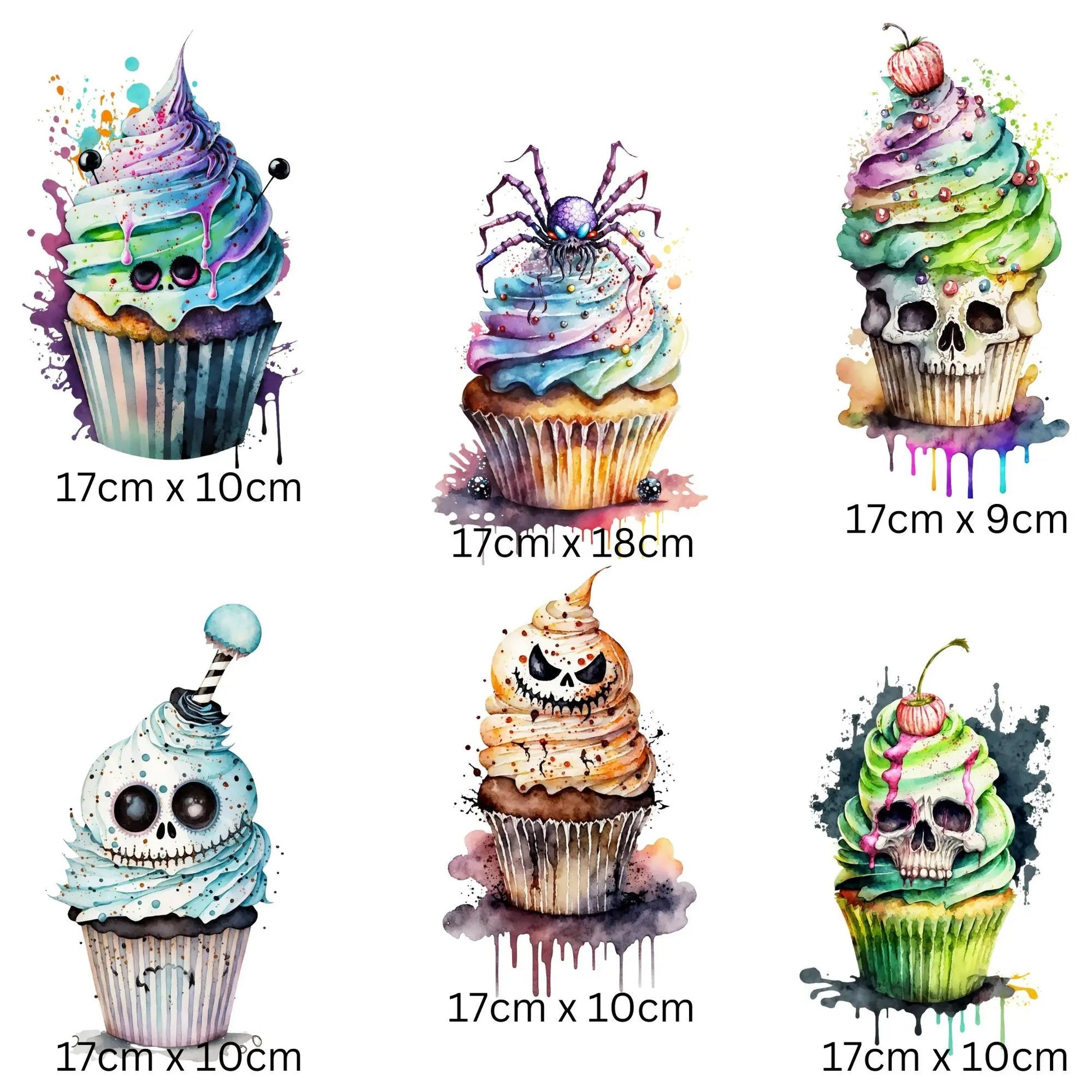 Halloween Window Decals: Spooky Cupcake Decorations - Reusable & Double Sided Creative Windows