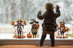 Scarecrow Halloween Window Stickers: Double-Sided Fall Decor Creative Windows