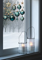 Bring the Magic Home with Double-Sided Reusable Enchanting Christmas Double-Sided Reusable Bauble Window Sticker Set, Christmas Window Decal Creative Windows