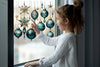 Bring the Magic Home with Double-Sided Reusable Enchanting Christmas Double-Sided Reusable Bauble Window Sticker Set, Christmas Window Decal Creative Windows