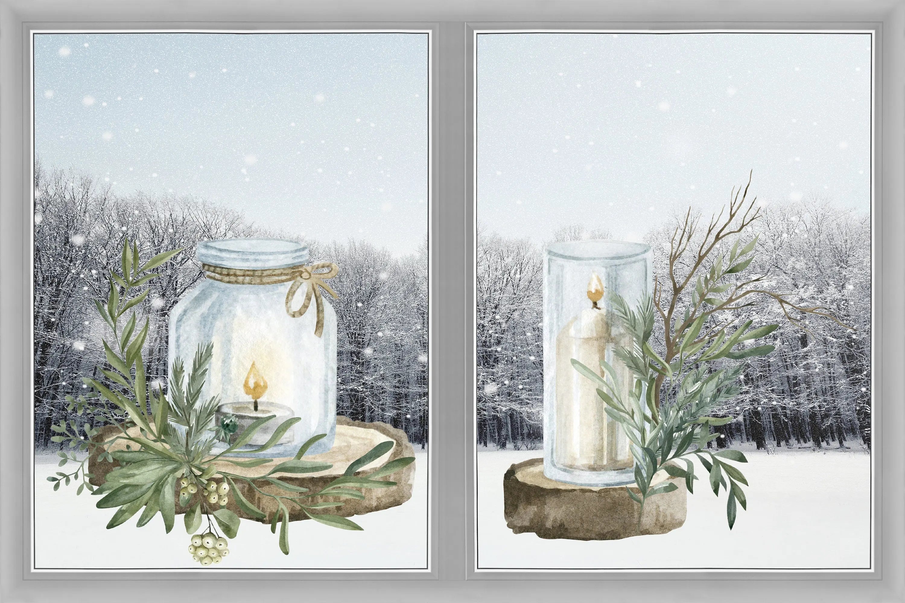 Transform Your Home with Festive Christmas Candle Window Stickers - Add Cosy Ambiance to Your Holiday Decorations!" Candle Window Stickers Creative Windows