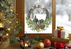 Christmas Window Decal, Christmas Window Stickers, Christmas Window, Christmas Window Decorations, Christmas Window Wreath Sticker Creative Windows