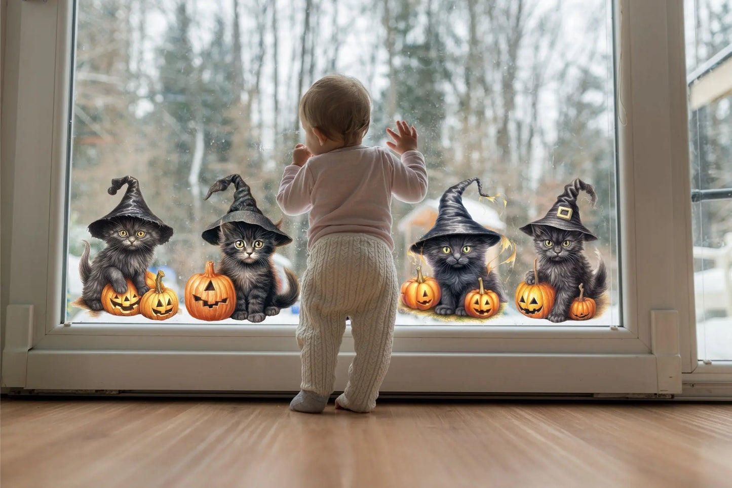 Halloween Black Cat Window Stickers: Spooky Removable Decals Creative Windows