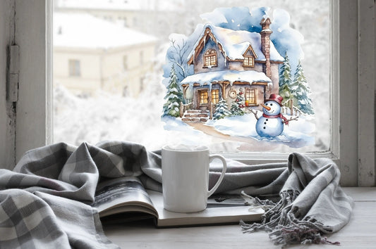 Christmas Window Decal, Christmas Window Stickers, Christmas Window, Christmas Window Decorations, Christmas Window Christmas Scene Creative Windows