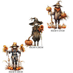Scarecrow Halloween Window Stickers: Double-Sided Fall Decor Creative Windows