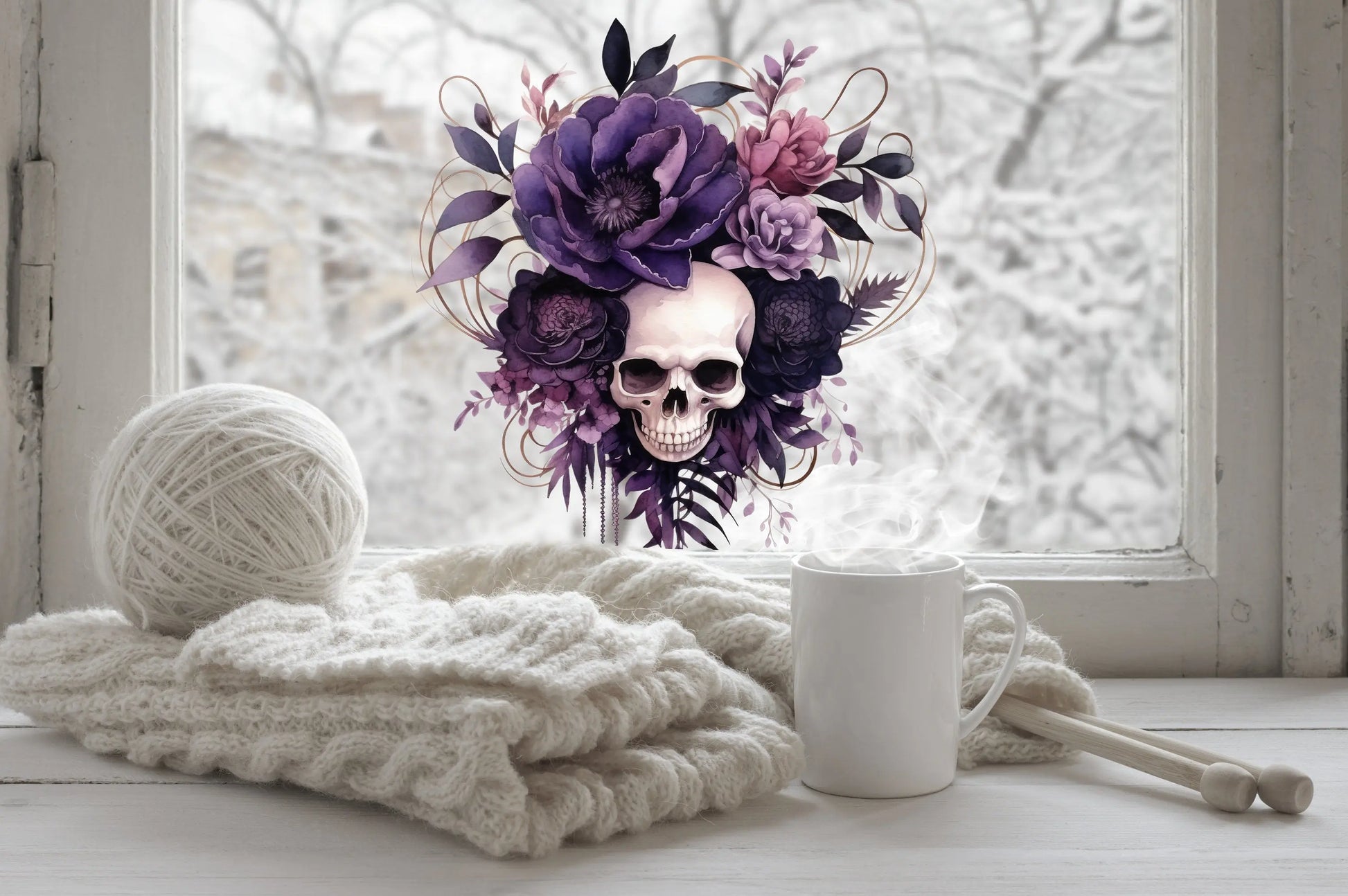 Gothic Halloween window Decals, Halloween window stickers, Halloween Window Decorations, Autumn window clings, Reusable Halloween Decals Creative Windows
