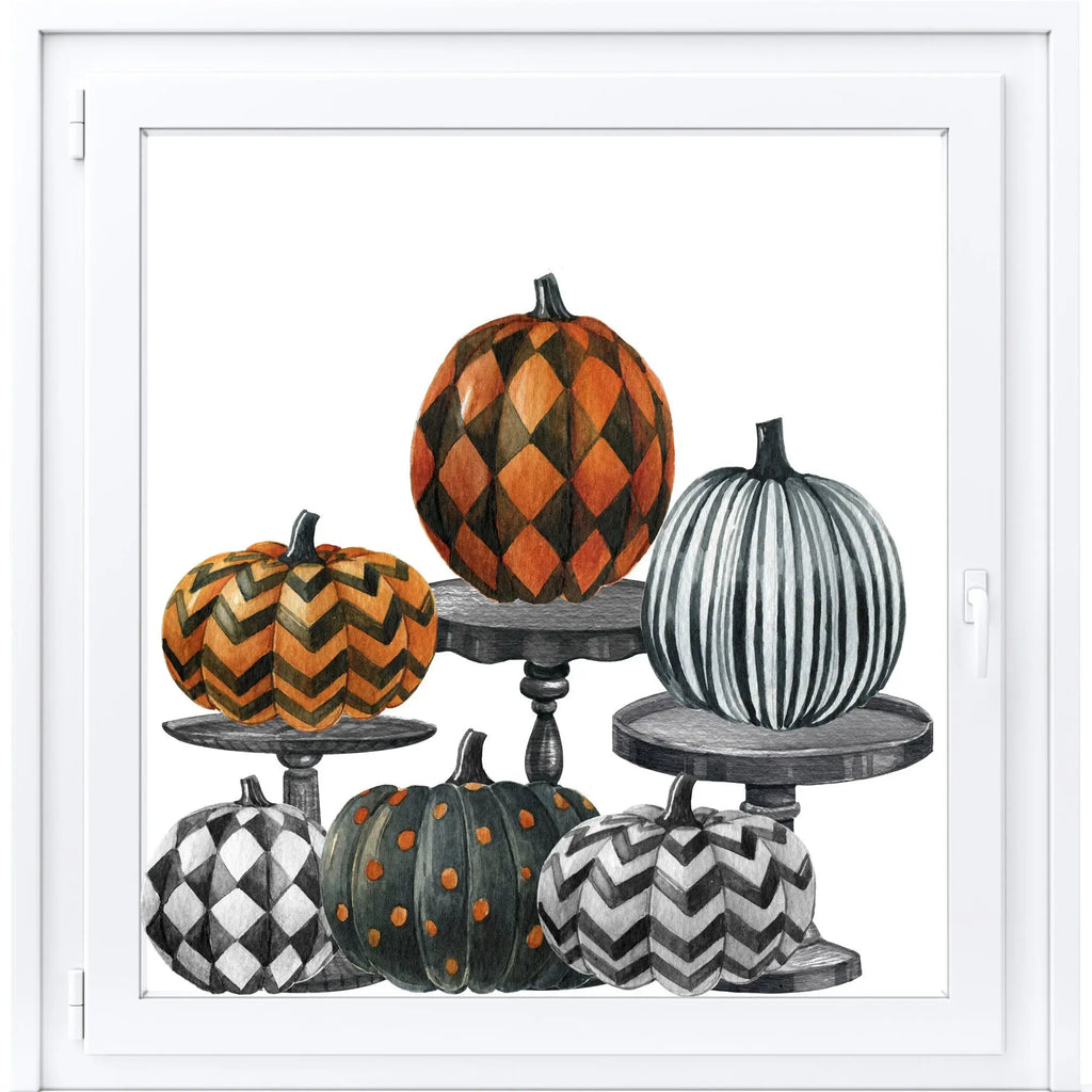 Pumpkin window Decals, Halloween window stickers, Halloween Window Decorations, Autumn window clings, Reusable Pumpkin Stickers Creative Windows