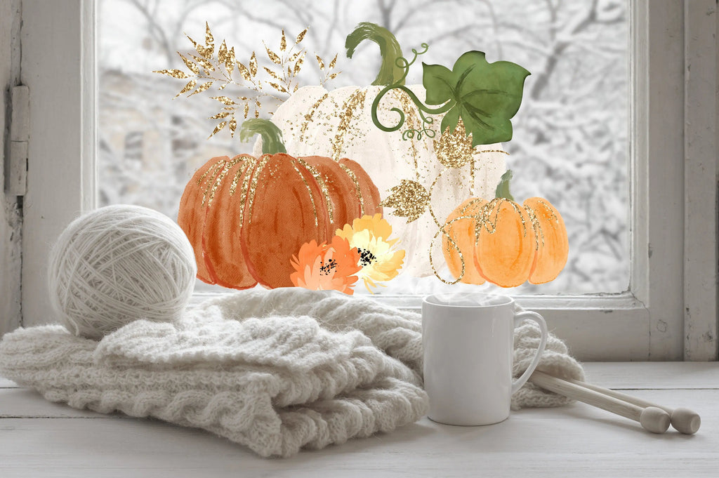 Reusable Pumpkin Window Stickers: Double-Sided Halloween Decorations Creative Windows