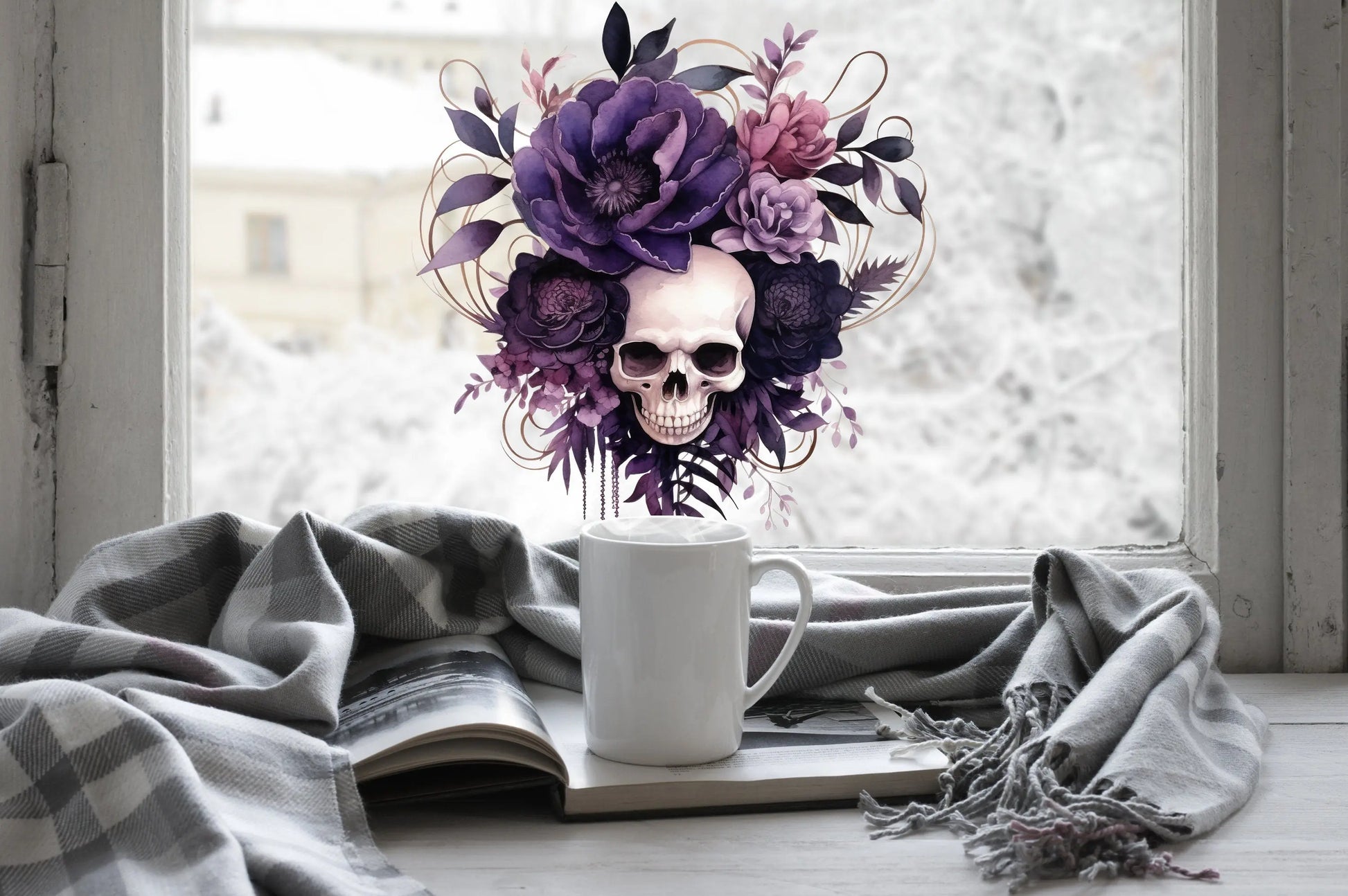 Gothic Halloween window Decals, Halloween window stickers, Halloween Window Decorations, Autumn window clings, Reusable Halloween Decals Creative Windows