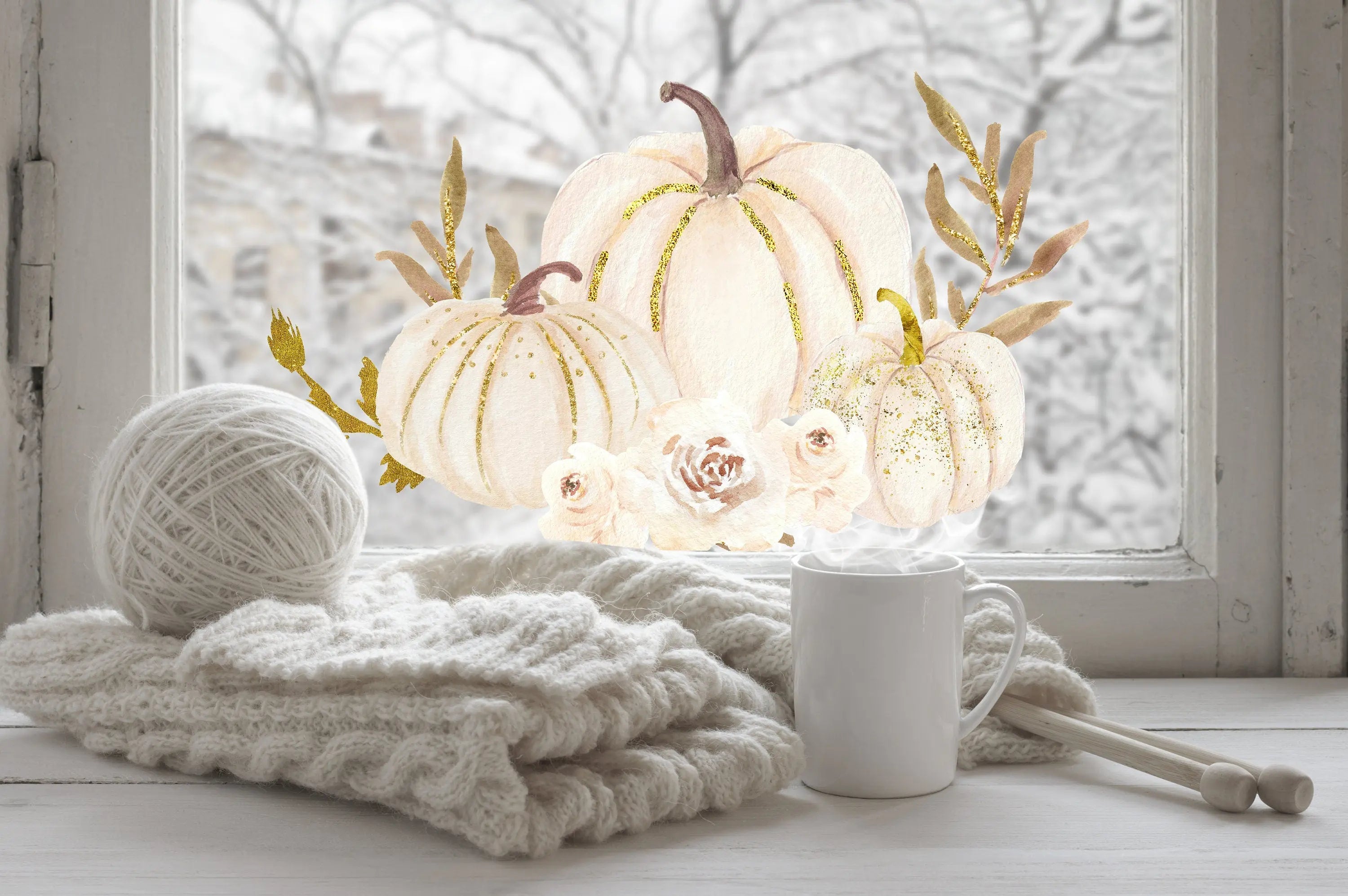 Reusable Pumpkin Window Clings: Double-Sided Autumn Decals Creative Windows