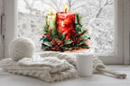 Christmas Window Sticker, Christmas Candle Window Sticker, Double-Sided Reusable Christmas Window Sticker! Christmas Window Decal, Creative Windows