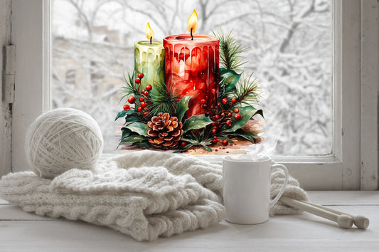 Christmas Window Sticker, Christmas Candle Window Sticker, Double-Sided Reusable Christmas Window Sticker! Christmas Window Decal, Creative Windows