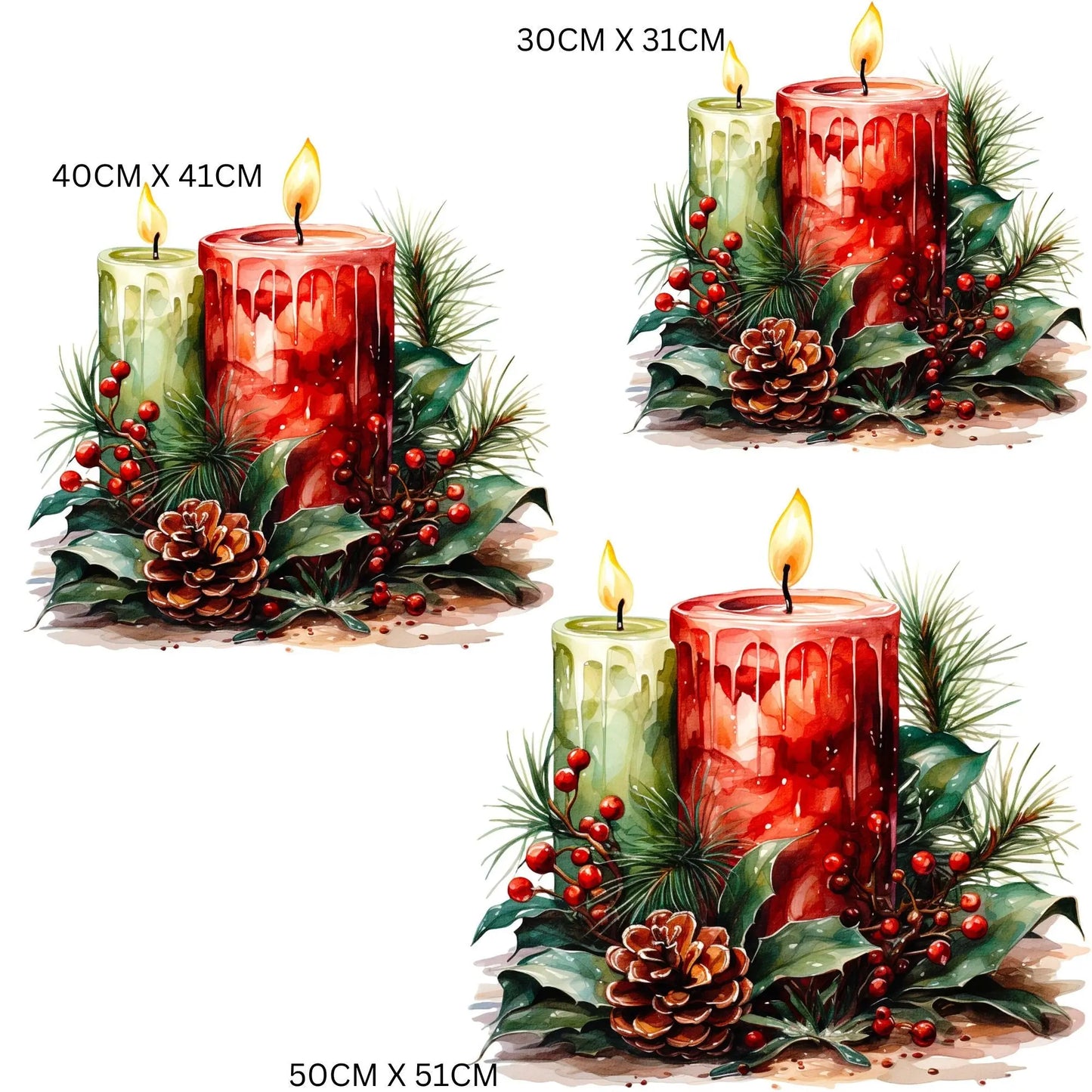Christmas Window Sticker, Christmas Candle Window Sticker, Double-Sided Reusable Christmas Window Sticker! Christmas Window Decal, Creative Windows