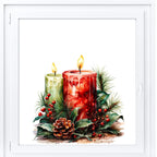 Christmas Window Sticker, Christmas Candle Window Sticker, Double-Sided Reusable Christmas Window Sticker! Christmas Window Decal, Creative Windows