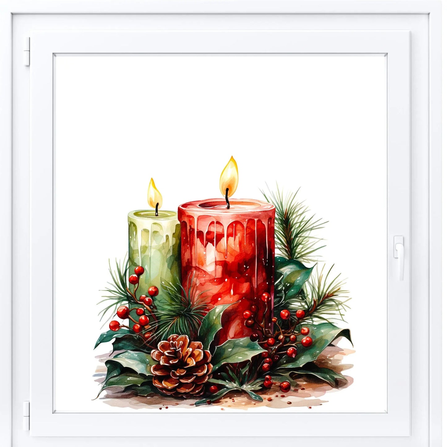 Christmas Window Sticker, Christmas Candle Window Sticker, Double-Sided Reusable Christmas Window Sticker! Christmas Window Decal, Creative Windows