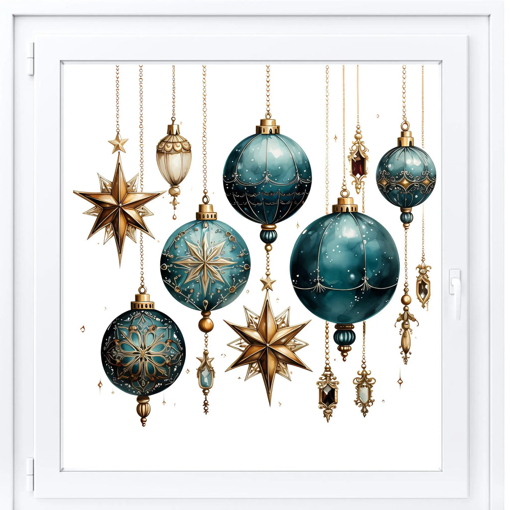 Reusable Bauble Window Sticker Set, Christmas Window Stickers, Christmas Window Decorations, Bauble Window Stickers, Bauble Stickers Creative Windows