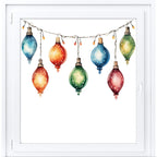 Christmas Bauble Window Sticker, Double-Sided Reusable Bauble Window Sticker Set, Christmas Window Decal, Christmas Window Decoration Creative Windows