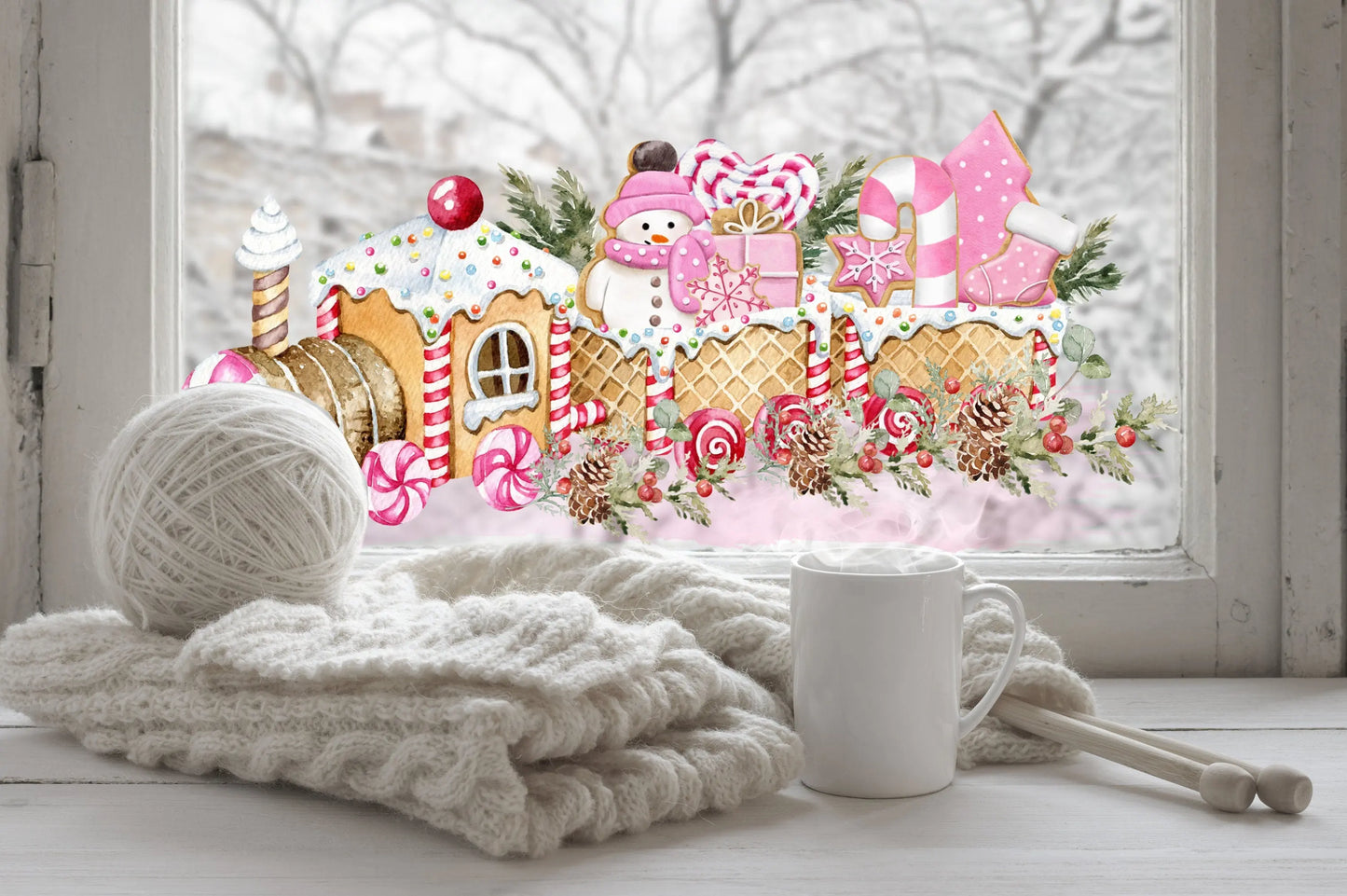 Christmas Window Sticker, Christmas Winter Scene Window Sticker, Double-Sided Reusable Christmas Window Sticker! Christmas Window Decal, Creative Windows