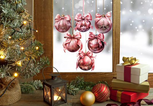 Christmas Bauble Window Sticker Set, Christmas Window Stickers, Christmas Window Decorations, Bauble Window Stickers, Christmas Window Decal Creative Windows