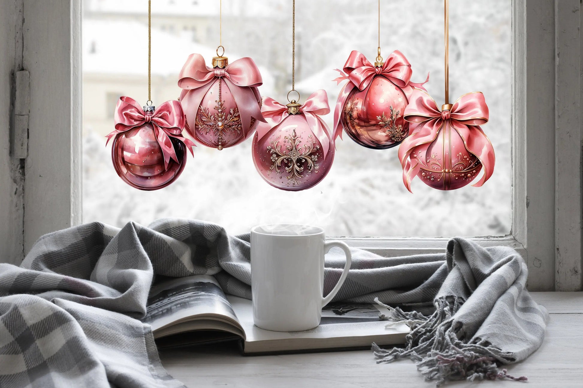 Christmas Bauble Window Sticker Set, Christmas Window Stickers, Christmas Window Decorations, Bauble Window Stickers, Christmas Window Decal Creative Windows