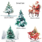 Christmas Window Sticker, Christmas Winter Scene Window Sticker, Double-Sided Reusable Christmas Window Sticker! Santa Claus Window Decal, Creative Windows
