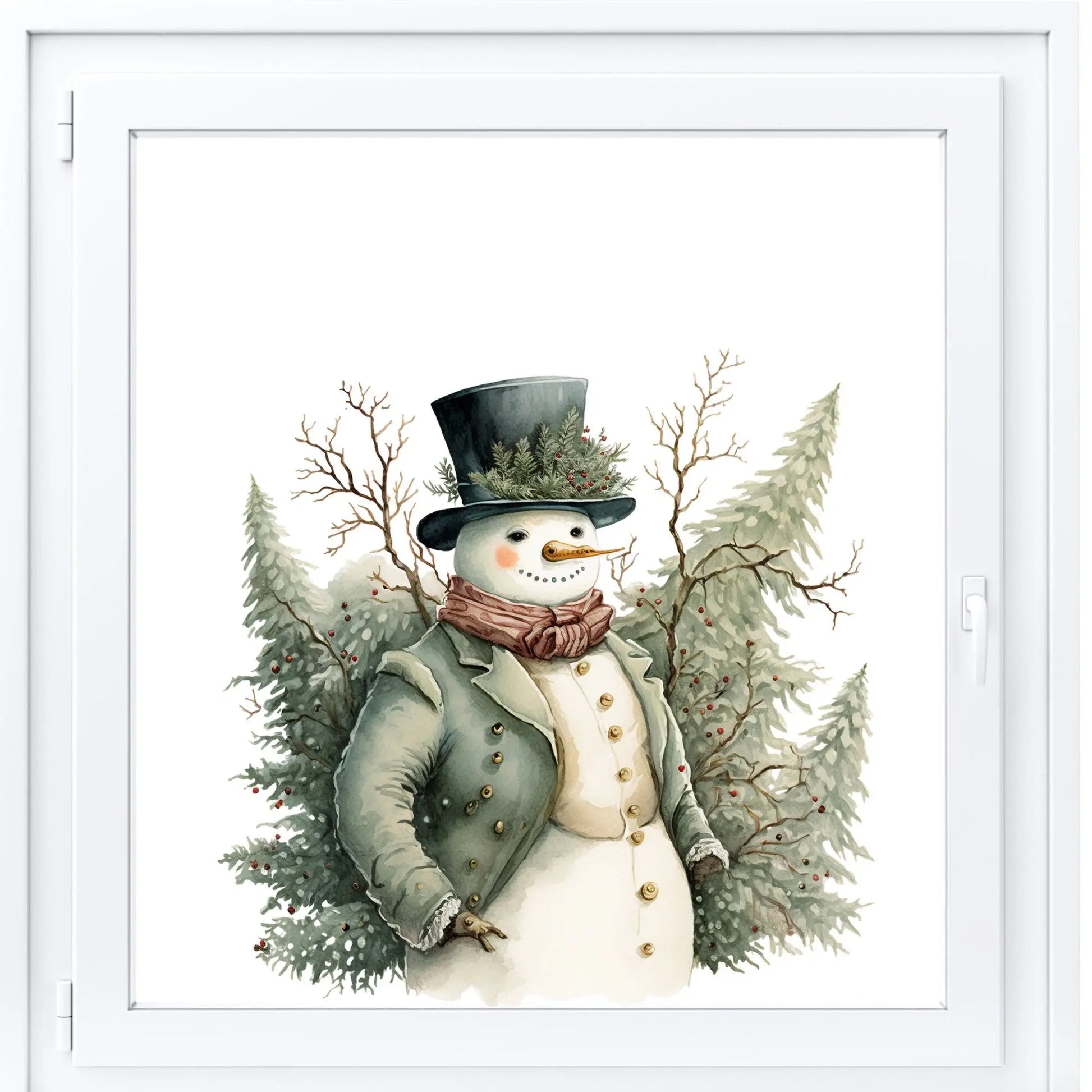 Vintage Snowman Christmas Window Sticker, Christmas Window Sticker, Double-Sided Reusable Christmas Window Sticker! Christmas Window Decal, Creative Windows