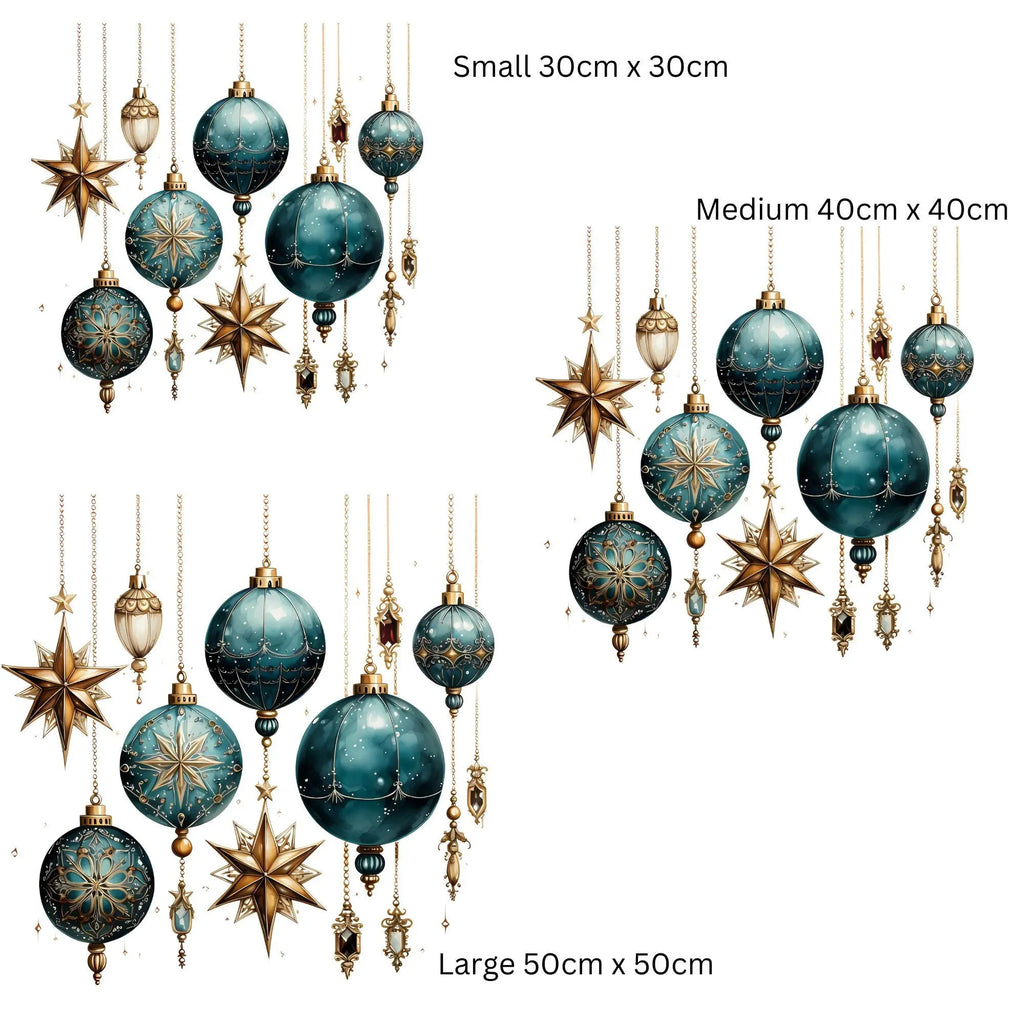 Reusable Bauble Window Sticker Set, Christmas Window Stickers, Christmas Window Decorations, Bauble Window Stickers, Bauble Stickers Creative Windows
