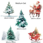 Christmas Window Sticker, Christmas Winter Scene Window Sticker, Double-Sided Reusable Christmas Window Sticker! Santa Claus Window Decal, Creative Windows
