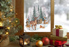 Christmas Window Sticker, Woodland Deer Window Sticker, Double-Sided Reusable Christmas scene Window Stickers, Christmas Window Decal, Creative Windows