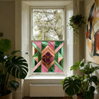 Art Deco Privacy Window Film: Custom Size Stained Glass Style Creative Windows