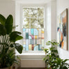 Art Deco Privacy Window Film: Geometric Stained Glass Style Creative Windows