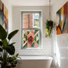 Art Deco Privacy Window Film: Custom Size Stained Glass Style Creative Windows