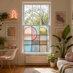 Abstract Pastel Privacy Window Film