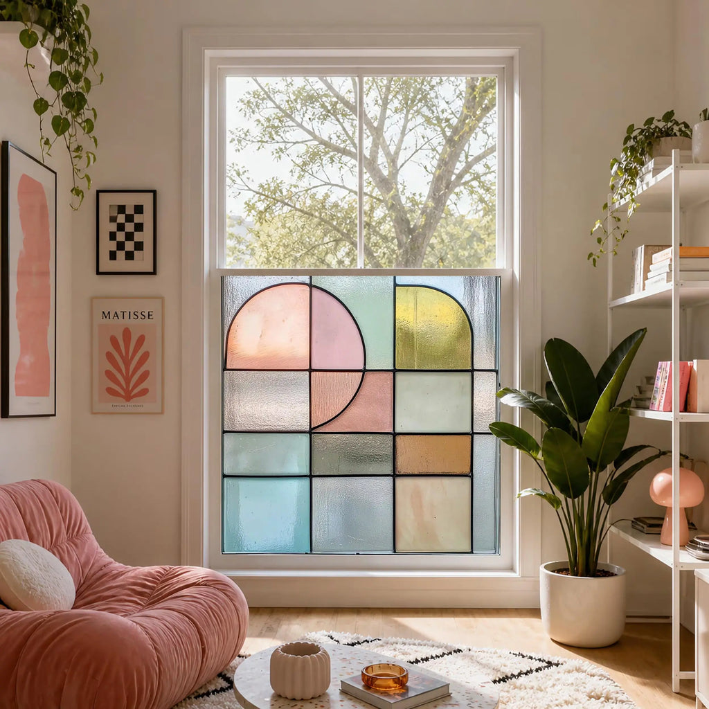Abstract Pastel Privacy Window Film