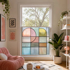 Abstract Pastel Privacy Window Film