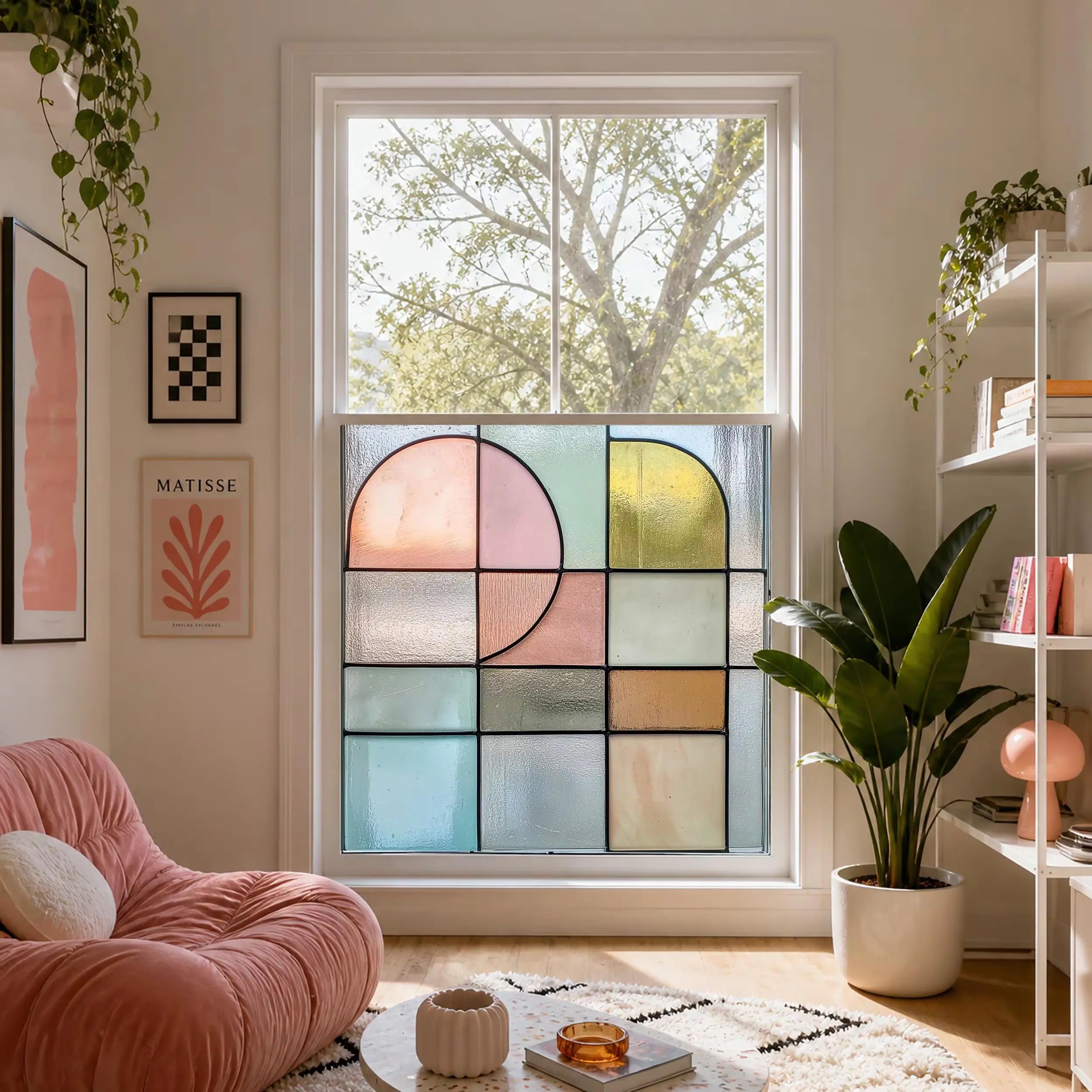 Abstract Pastel Privacy Window Film