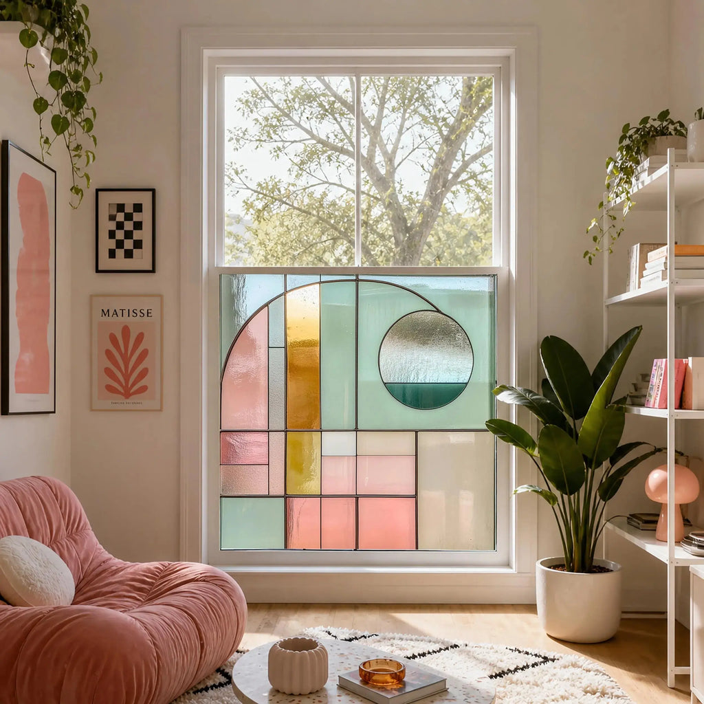 Contemporary Stained Glass Privacy Film