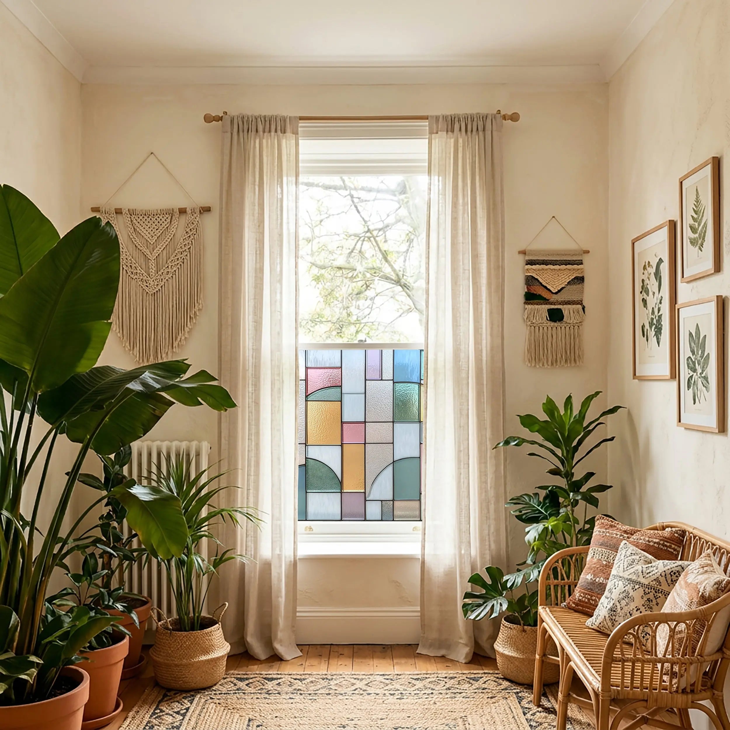 Stained Glass Window Film | Privacy Window Film | Modern Geometric
